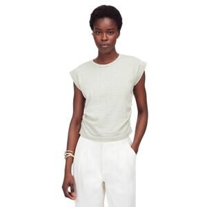 Madewell Dusty Celadon Stripe Side-Cinch Muscle Tee XS NWT